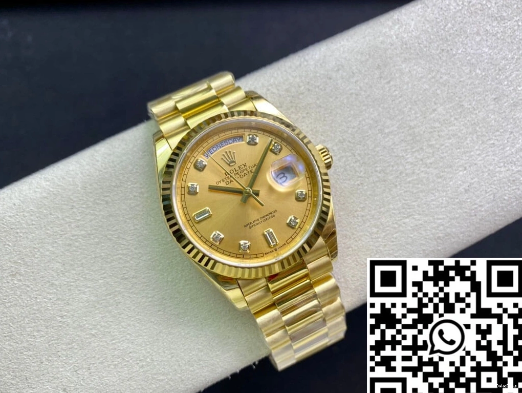 M128238-0008 Day-Date Yellow Rolex Factory Champagne Gold Dial EW 0723